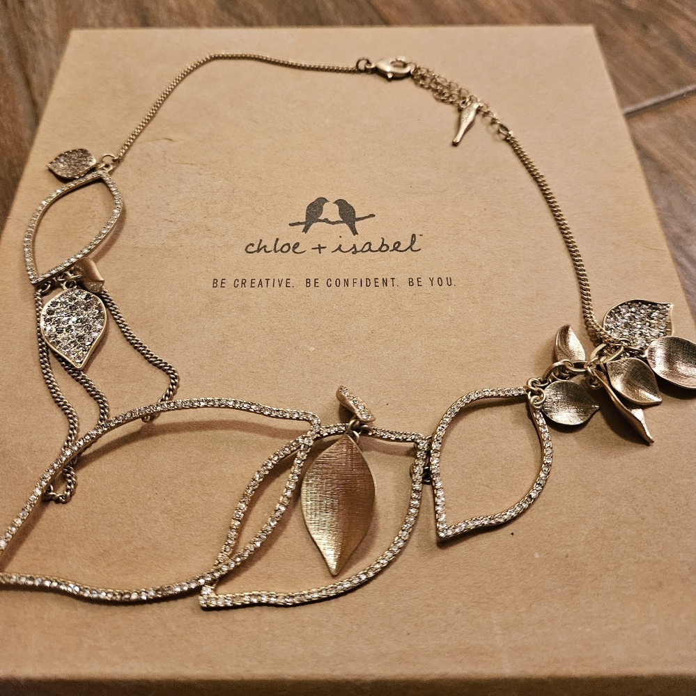 Chloe + Isabel Pave Leaf Necklace